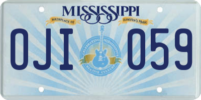 MS license plate OJI059