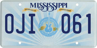 MS license plate OJI061