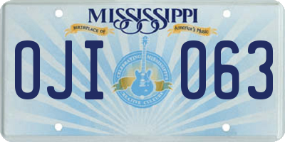 MS license plate OJI063