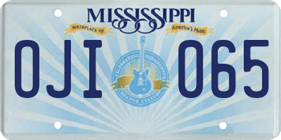 MS license plate OJI065