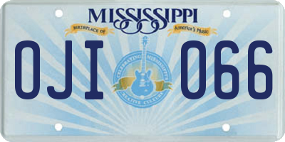 MS license plate OJI066