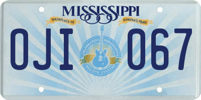 MS license plate OJI067