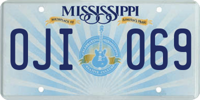 MS license plate OJI069