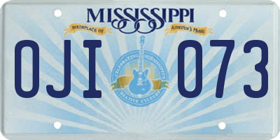 MS license plate OJI073