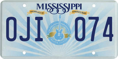 MS license plate OJI074