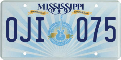 MS license plate OJI075