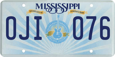 MS license plate OJI076