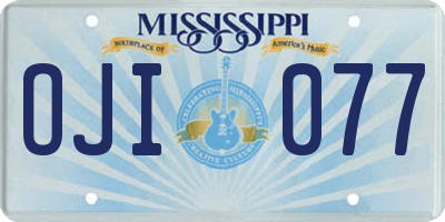 MS license plate OJI077