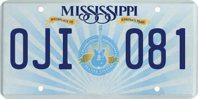 MS license plate OJI081