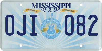 MS license plate OJI082