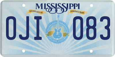 MS license plate OJI083