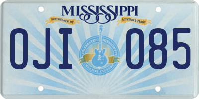 MS license plate OJI085