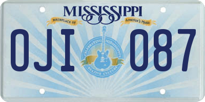 MS license plate OJI087