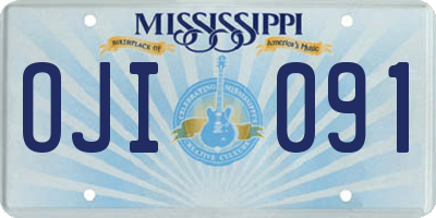 MS license plate OJI091