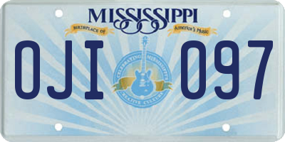 MS license plate OJI097