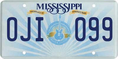 MS license plate OJI099