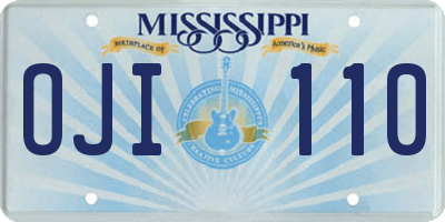 MS license plate OJI110