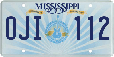 MS license plate OJI112