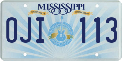 MS license plate OJI113