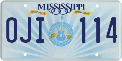 MS license plate OJI114