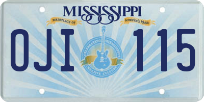 MS license plate OJI115