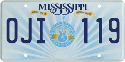MS license plate OJI119
