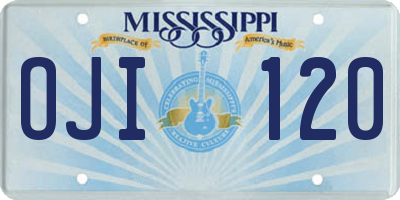 MS license plate OJI120
