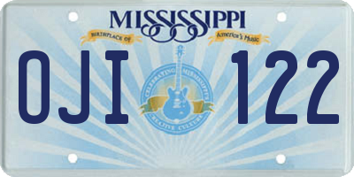 MS license plate OJI122