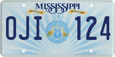 MS license plate OJI124