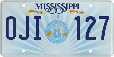 MS license plate OJI127