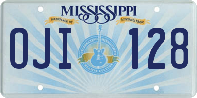MS license plate OJI128