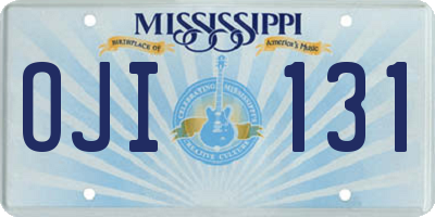 MS license plate OJI131
