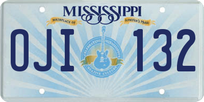 MS license plate OJI132
