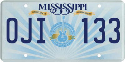 MS license plate OJI133