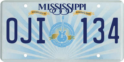 MS license plate OJI134