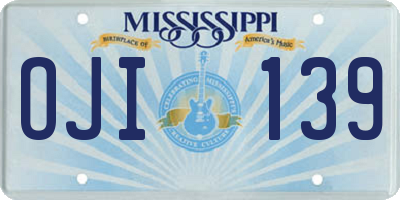 MS license plate OJI139