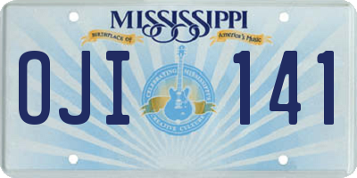 MS license plate OJI141