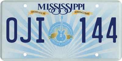 MS license plate OJI144
