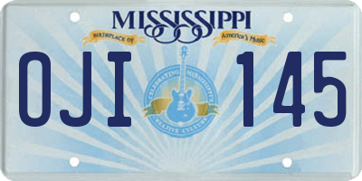 MS license plate OJI145