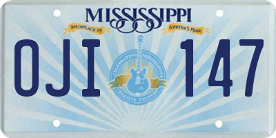 MS license plate OJI147