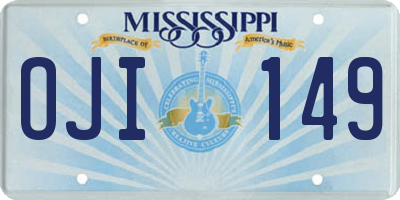 MS license plate OJI149
