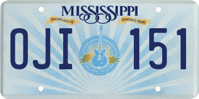 MS license plate OJI151