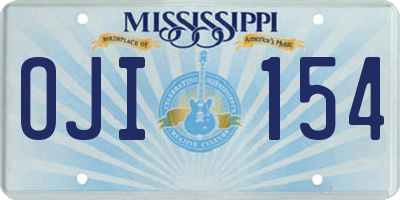 MS license plate OJI154