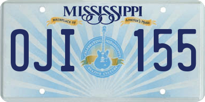 MS license plate OJI155