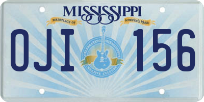 MS license plate OJI156