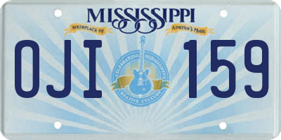 MS license plate OJI159