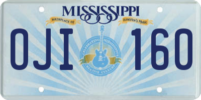 MS license plate OJI160