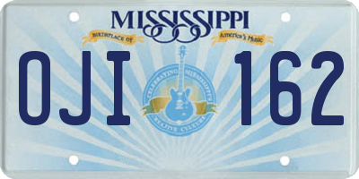 MS license plate OJI162
