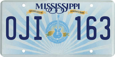 MS license plate OJI163