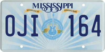 MS license plate OJI164